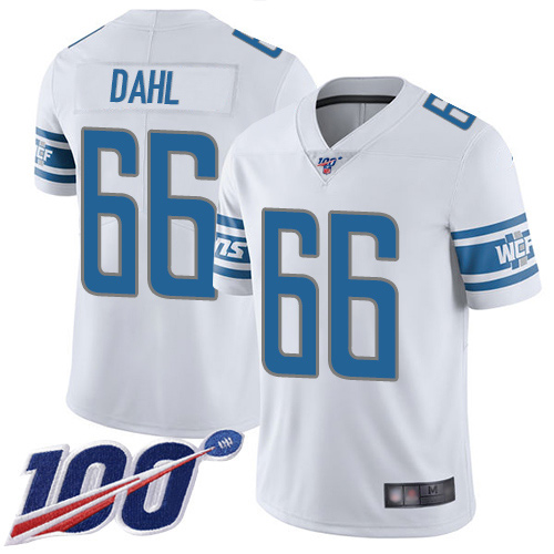 Detroit Lions Limited White Men Joe Dahl Road Jersey NFL Football 66 100th Season Vapor Untouchable